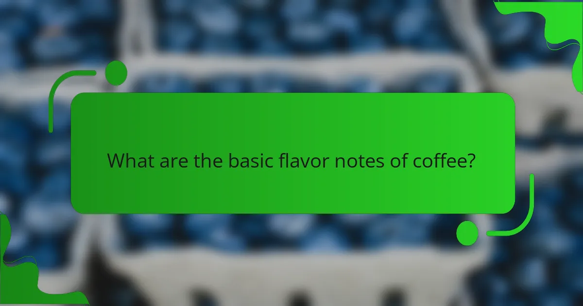 What are the basic flavor notes of coffee?